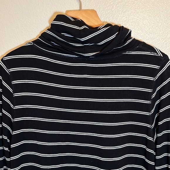 Sunday Black Cowl Neck Long Sleeve Striped Dress - Picture 7 of 11